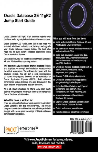Oracle Database XE 11gR2 Jump Start Guide