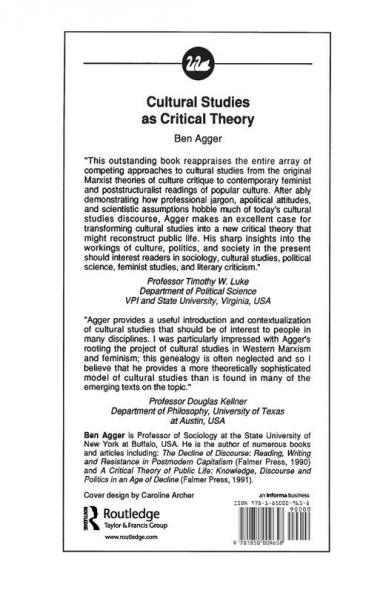 Cultural Studies as Critical Theory