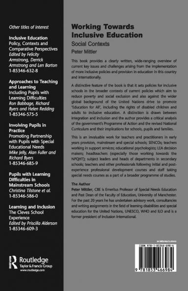 Working Towards Inclusive Education