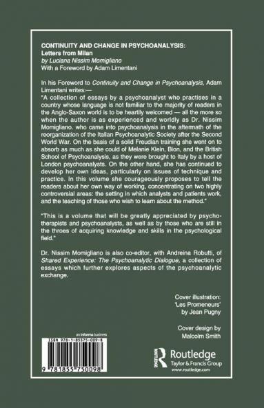 Continuity and Change in Psychoanalysis