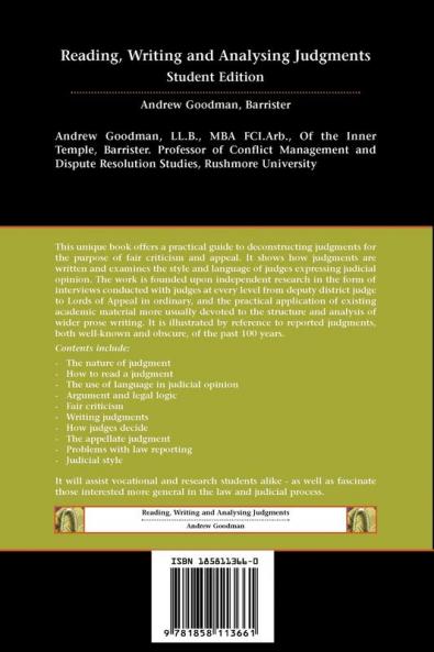 Reading Writing and Analysing Judgments