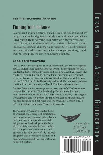 Finding Your Balance (J–B CCL (Center for Creative Leadership))