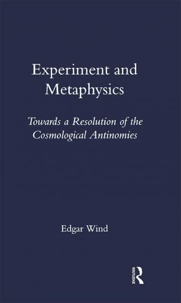 Experiment and Metaphysics