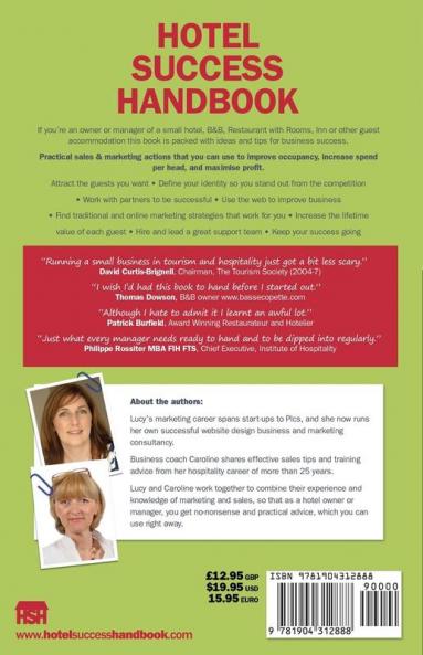 Hotel Success Handbook: Practical Sales and Marketing Ideas Actions and Tips to Get Results for Your Small Hotel B&B or Guest Accommodation