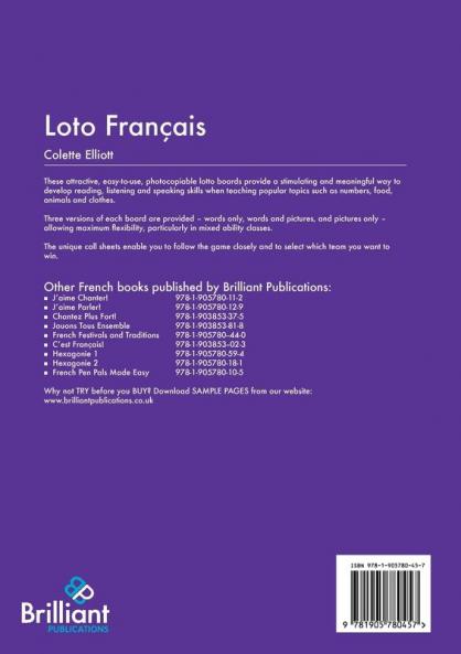 Loto Français. A Fun Way to Reinforce French Vocabulary