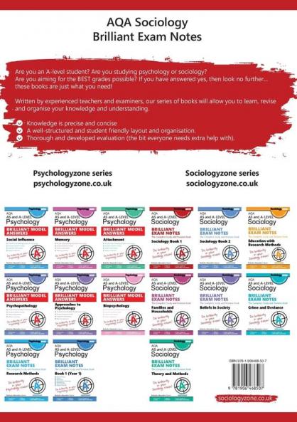 AQA AS and A-level Sociology BRILLIANT EXAM NOTES (Book 1): The Complete Study and Revision Book