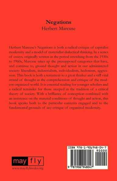 Negations: Essays in Critical Theory