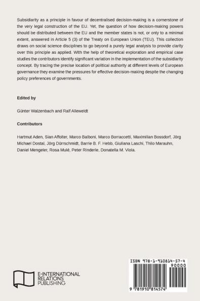 Varieties of European Subsidiarity