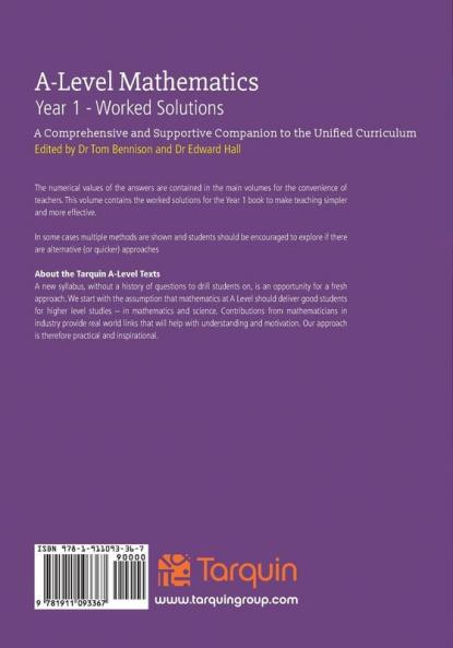 A-Level Mathematics Year 1 Worked Solutions