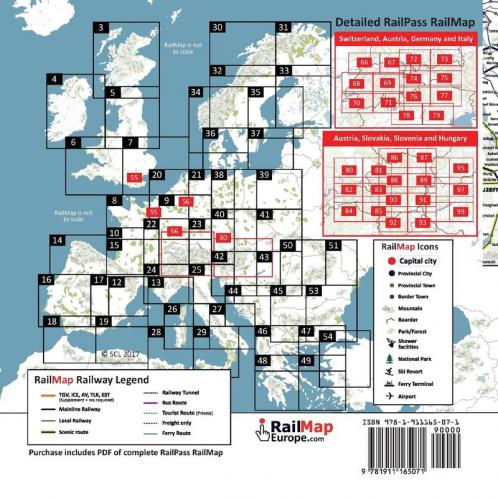 Rail Map Europe - Alpine Special: Specifically designed for Global Interrail and Eurail RailPass holders