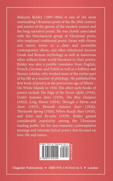 The Selected Lyric Poetry Of Maksym Rylsky