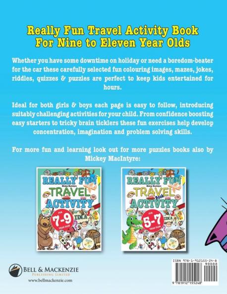 Really Fun Travel Activity Book For 9-11 Year Olds