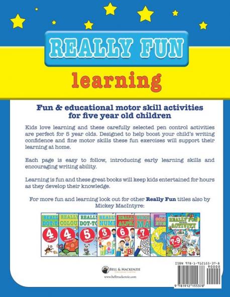Really Fun Pen Control For 5 Year Olds: Fun & educational motor skill activities for five year old children