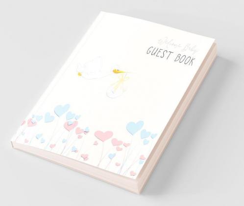 BABY SHOWER GUEST BOOK with GIFT LOG (Hardcover) for Baby Naming Day Baby Shower Party Christening or Baptism Ceremony Welcome Baby Party