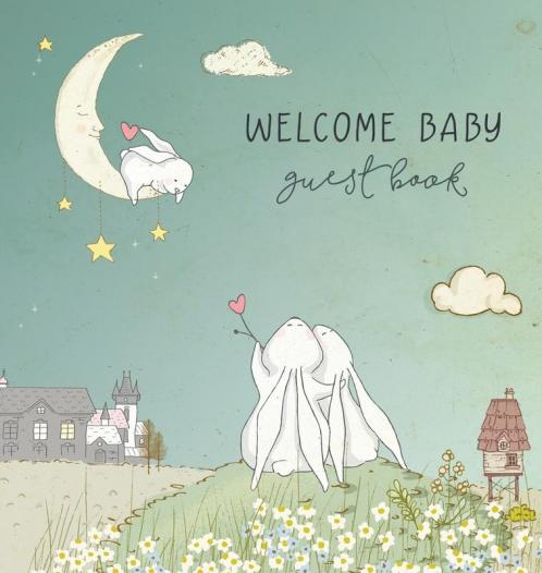 BABY SHOWER GUEST BOOK with GIFT LOG (HARDCOVER) for Baby Naming Day Baby Shower Party Christening or Baptism Ceremony Welcome Baby Party
