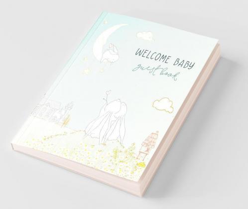BABY SHOWER GUEST BOOK with GIFT LOG (HARDCOVER) for Baby Naming Day Baby Shower Party Christening or Baptism Ceremony Welcome Baby Party