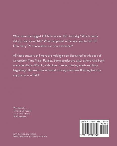 Born in 1943: Your Life in Wordsearch Puzzles (Time Travel Wordsearch)