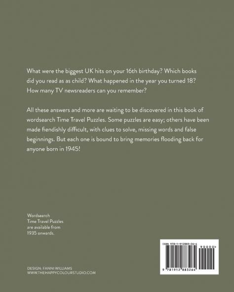 Born in 1945: Your Life in Wordsearch Puzzles: 11 (Time Travel Wordsearch)