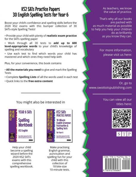 KS2 SATs Practice Papers 30 English Spelling Tests for Year 6