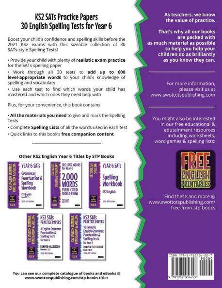 KS2 SATs Practice Papers 30 English Spelling Tests for Year 6