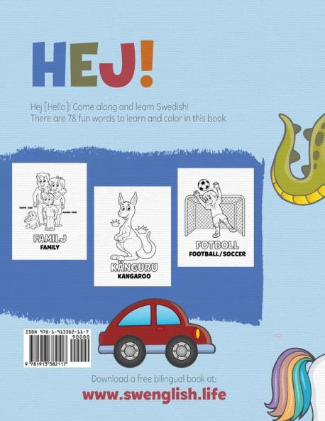 My First Swedish Words Coloring Book - Mina första svenska ord målarbok