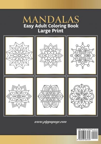 Large Print Easy Adult Coloring Book MANDALAS