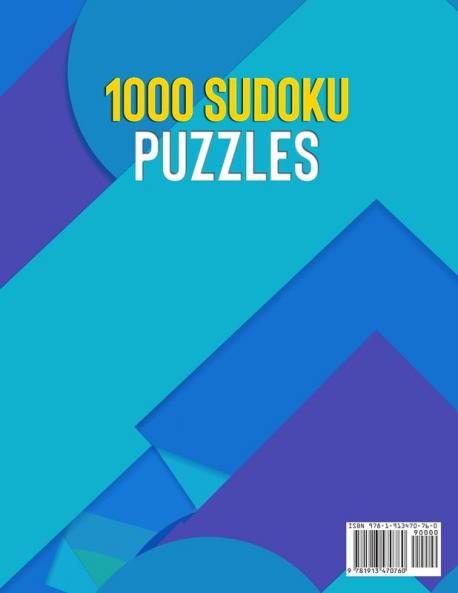 1000 Sudoku Puzzles Medium to Hard difficulty