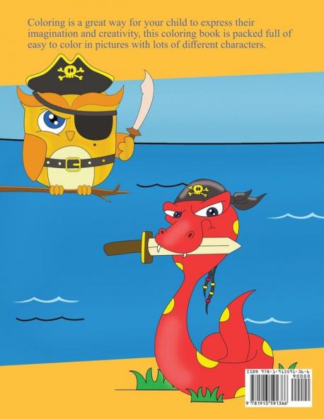 Pirate Characters: Kids Coloring Book