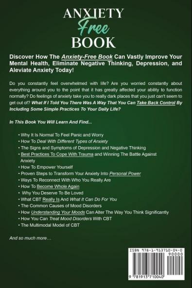 Anxiety-Free Book: Overcome Anxiety Eliminate Negative Thinking Fear Worry Panic & Depression: With This Ultimate Workbook: David A. Wallace MD Dr. Edmund Gazipurg PsyD & Aziz Duff PhD