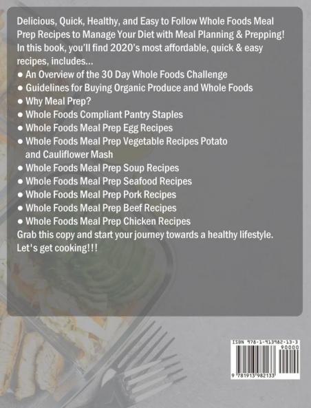 30-Day Whole Foods Meal Prep Challenge: Delicious Quick Healthy and Easy to Follow Whole Foods Meal Prep Recipes to Manage Your Diet with Meal Planning & Prepping