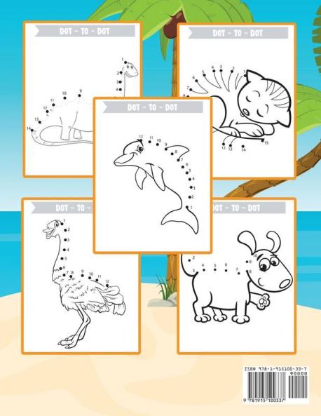 Dibuja Punto Con Punto Para Ninos: Libro de actividades para dibujar y colorear para niños niñas y jóvenes. Libro de aprendizaje: conecta los puntos ... para dibujos con gatos perros delfines din