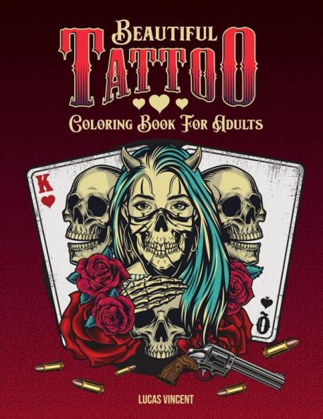 Beautiful Tattoo Coloring Book For Adults