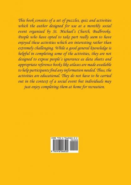 Puzzles Quiz and Activities Suitable for Social Events Volume 4