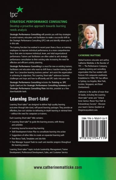 Strategic Performance Consulting: Develop a proactive approach towards learning needs analysis (Learning Short-Take)