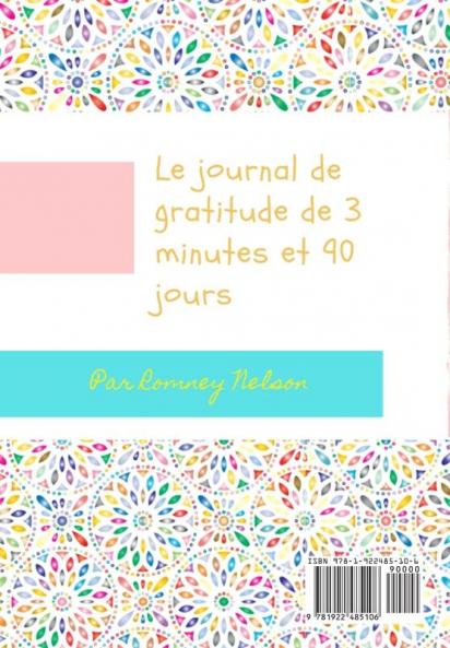 Le journal de gratitude de 3 minutes et 90 jours - Un Journal Pours Les Filles: Un journal de réflexion positive et de gratitude pour les filles afin ... le bien-être (669 x 961 pouces 103 pages)