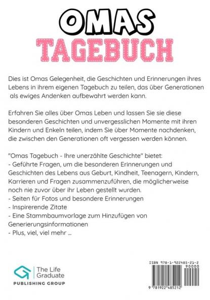 Omas Tagebuch - Deine Unerzählte Geschichte: Geschichten Erinnerungen und Momente aus Omas Leben
