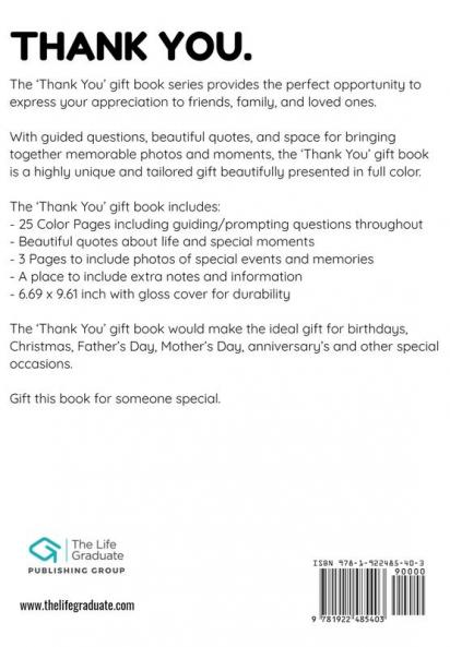 Thank You For Being The Best Cousin: My Gift Of Appreciation: Full Color Gift Book Prompted Questions 6.61 x 9.61 inch