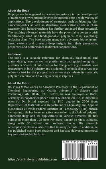 Biopolymers Based Advanced Materials (Volume 1) (Bio-Engineering)