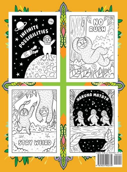 Inspirational Sloths - The Stress Relieving Coloring Book For Adults