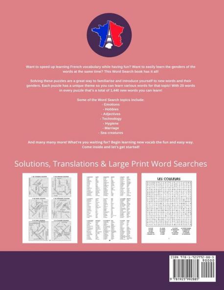 Learn French With Word Search Puzzles - 68 Mots Mêlés