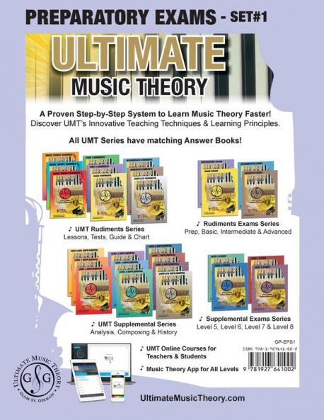 Preparatory Music Theory Exams Set #1 - Ultimate Music Theory Exam Series: Preparatory Music Theory Exams Set 1 Workbook contains Four Exams Plus UMT ... Royal Conservatory of Music Theory Exams.: 36