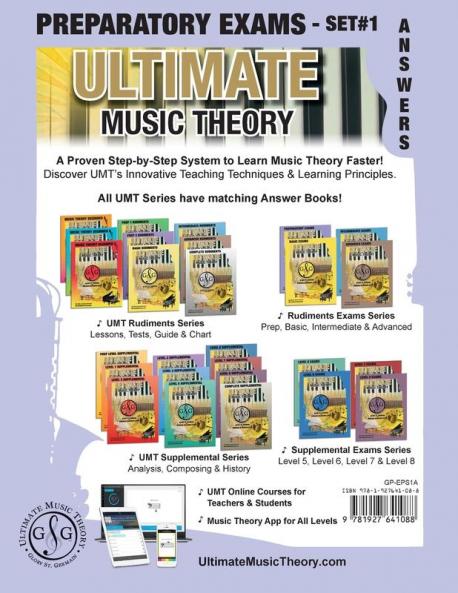 Preparatory Music Theory Exams Set #1 Answer Book - Ultimate Music Theory Exam Series