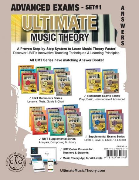 Advanced Music Theory Exams Set #1 Answer Book - Ultimate Music Theory Exam Series