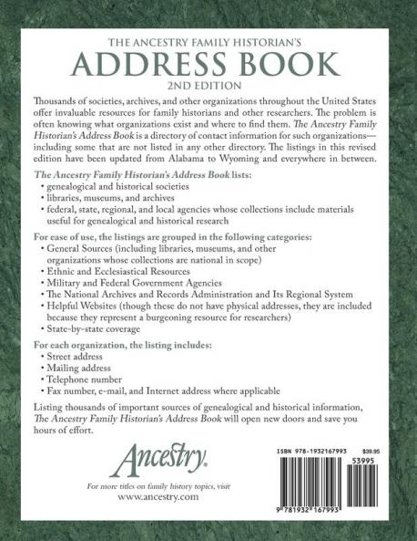 The Ancestry Family Historian's Address Book