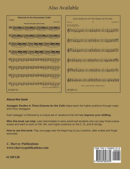 Arpeggio Studies in Three Octaves for the Cello