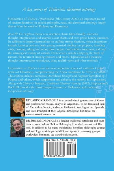 Apotelesmatics Book III: On Inceptions