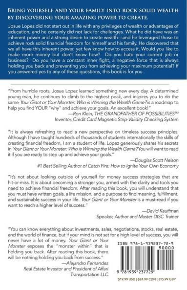 Your Giant or Your Monster: Who is Winning the Wealth Game?: How to Find the Inner Power to Achieve More Success in Life and Discover What is Holding You Back