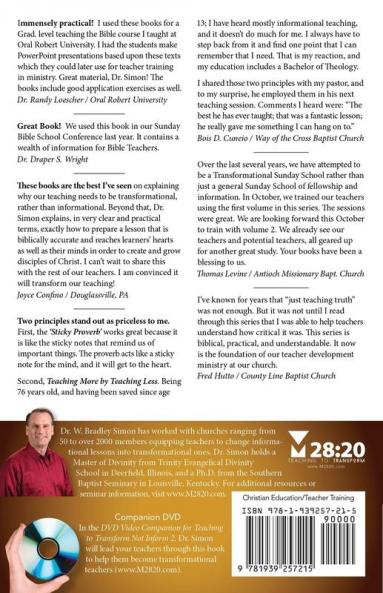 Teaching to Transform Not Inform 2: How to Teach a Transformational Sunday School Lesson...STEP-BY-STEP (Sunday School Teacher Training)