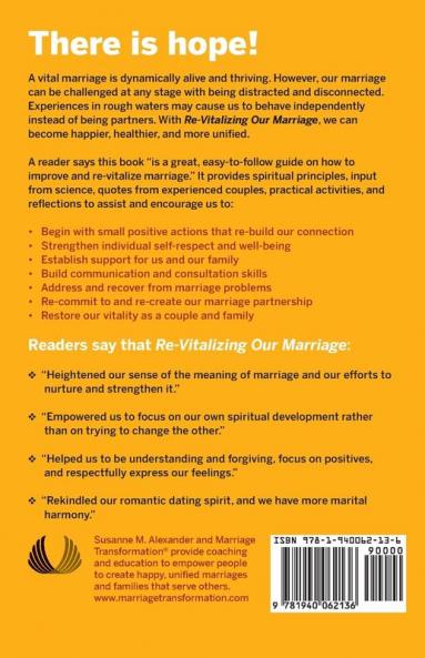 Re-Vitalizing Our Marriage: Applying the Teachings of the Bahá'í Faith to Strengthen Our Union