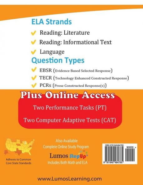 SBAC Test Prep: Grade 6 English Language Arts Literacy (ELA) Common Core Practice Book and Full-length Online Assessments: Smarter Balanced Study Guide